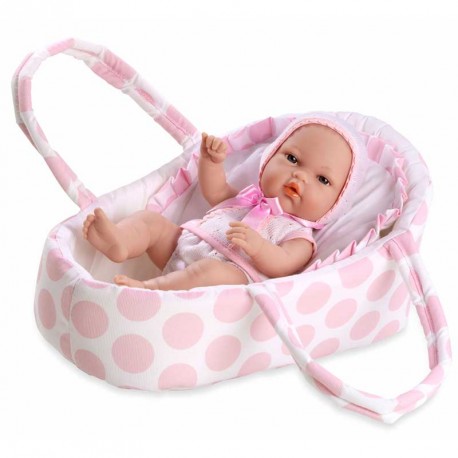 ELEGANCE 33 CM NATAL CAPAZO LUNARES ROSA BOLSA