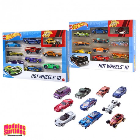 HOTWHEELS PACK 10 COCHES BASICOS