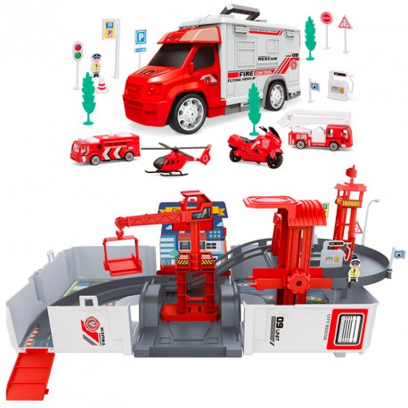 PLAYSET CAMION COCHES BOMBEROS