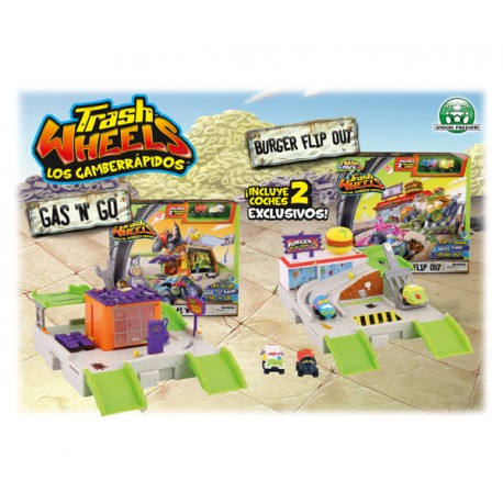 THE TRASH PACK (LOS BASURILLAS) TRASH WHEELS PLAYSET + 2 VEHICULOS (UNIDAD)