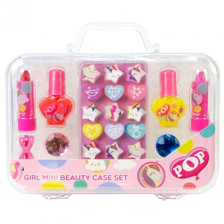 POP GIRL MIN BEAUTY CASE SET-NEON PURPLE