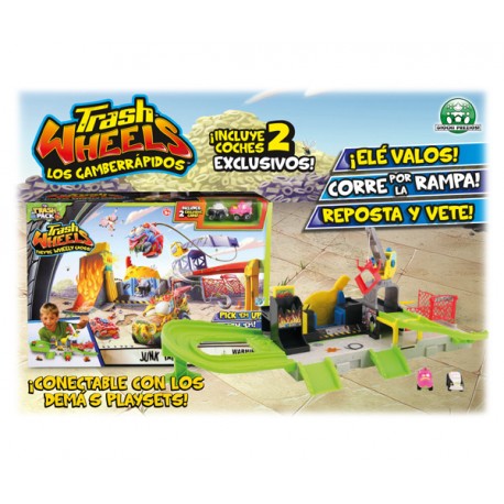 THE TRASH PACK (LOS BASURILLAS) TRASH WHEELS 1 PLAYSET + 2 COCHES