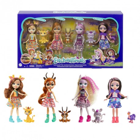 ENCHANTIMALS PACK 4 PERSONAJES SABANA