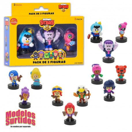 BRAWL STARS PACK 3 FIGURAS EN CAJA