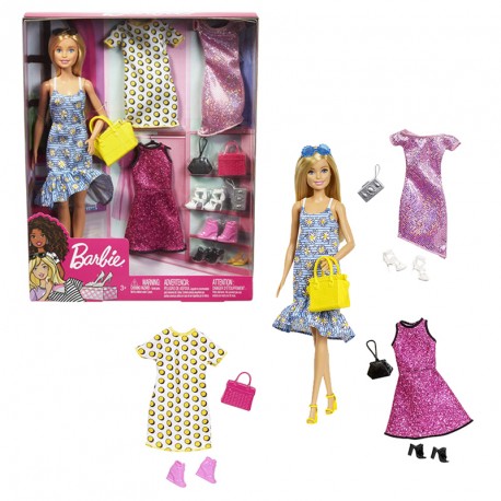 BARBIE FASHIONISTA CON 4 MODAS