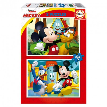 PUZZLE 2x48P MICKEY MOUSE FUN HOUSE