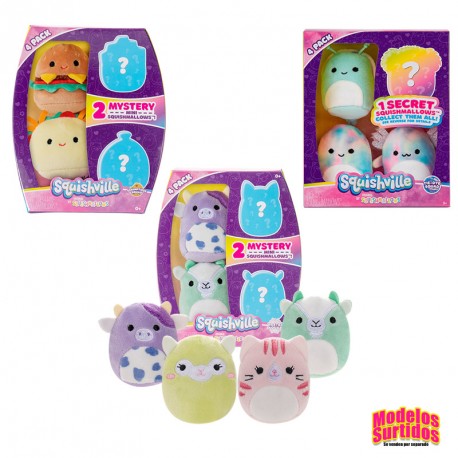 SQUISHMALLOWS PLUSH 4 PACK ASST