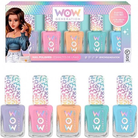 ESMALTE DE UÑAS PACK DE 5 BOTES COLORES PASTEL WOW GENERATION CDU 