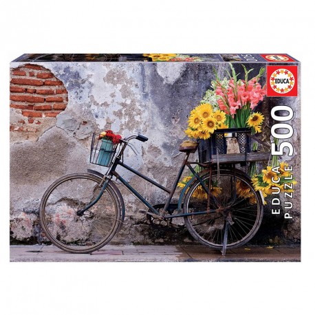 PUZZLE 500P BICICLETA CON FLORES