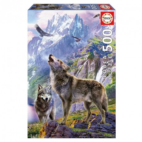 PUZZLE 500P LOBOS EN LAS ROCAS