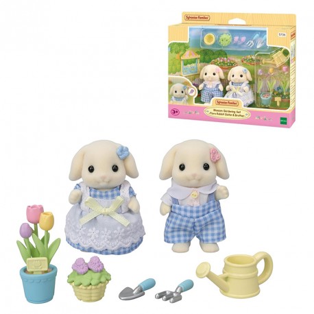 SYLVANIAN SET HERMANOS CONEJO FLOR