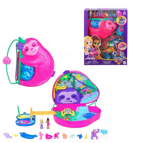 POLLY POCKET COFRE FAMILIA DE PEREZOSOS 2 EN 1