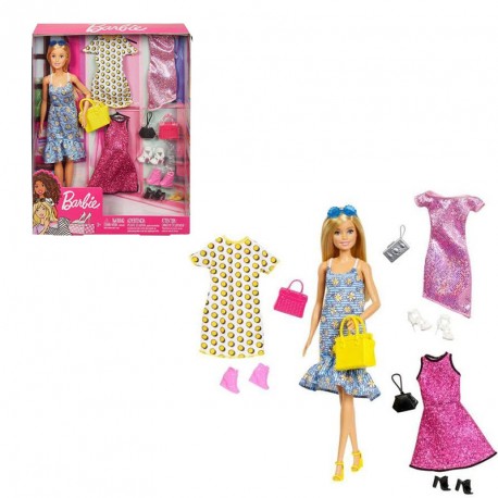 BARBIE FASHIONISTA CON 4 MODAS