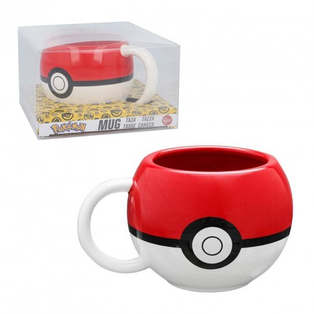 TAZA CERAMICA POKEMON POKEBALL 3D 490 ML EN CAJA REGALO