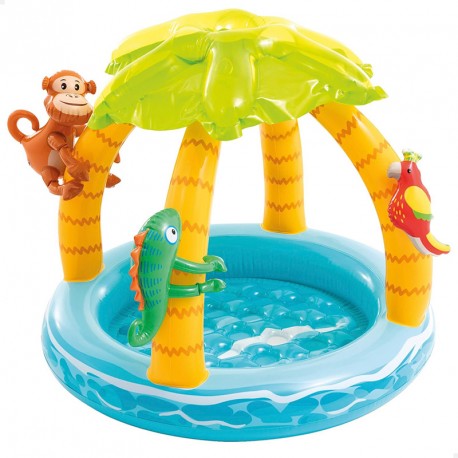 PISCINA HINCHABLE BEBE ISLA TROPICAL 102X86CM