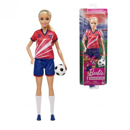 BARBIE PROFESIONES FUTBOLISTA CAMISETA ROJA