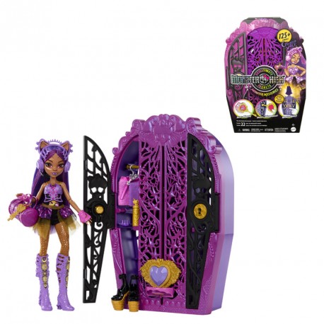 MONSTER HIGH SKULLTIME SECRETS 4 MUÑECA CLAWDEEN WOLF CON ARMARIO