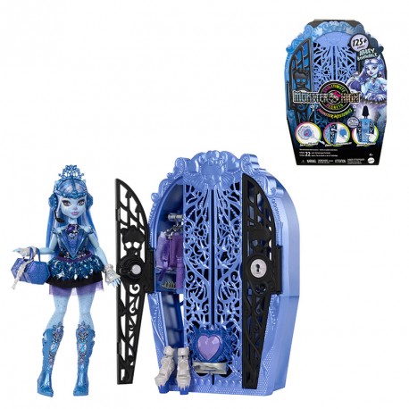 MONSTER HIGH SKULLTIME SECRETS 4 MUÑECA ABBEY BOMINABLE CON ARMARIO