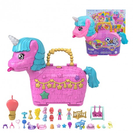 POLLY POCKET COFRE PARA MINI MUÑECAS UNICORNIO PARTYLAND