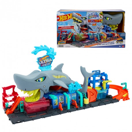 HOTWHEELS CITY TUNEL DE LAVADO CON TIBURON