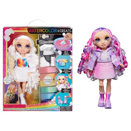 RAINBOW HIGH WATERCOLOR & CREATE NEW THEME DOLLS - PURPLE EYES