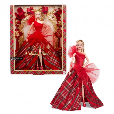 BARBIE SIGNATURE CON VESTIDO ROJO A CUADROS