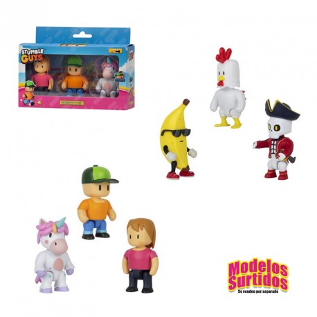 STUMBLE GUYS FIGURA ACCION 7,5Cm PK 3