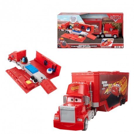 CARS CAMION MACK TRANSFORMABLE CON PISTA PARA COCHES DE JUGUETE