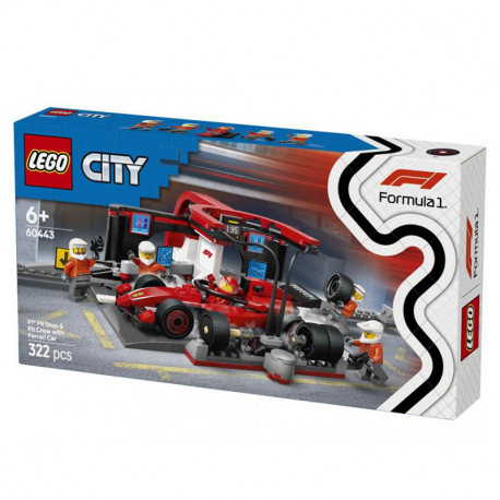 CITY PARADA EN BOXES DE F1 Y EQUIPO DE MECANICOS CON COCHE FERRARI